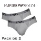 EMPORIO ARMANI - LOT DE 2 SLIP BLANC EAGLE