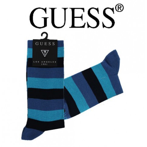 GUESS - CHAUSSETTES MEDIUM RAYE TURQUOISE